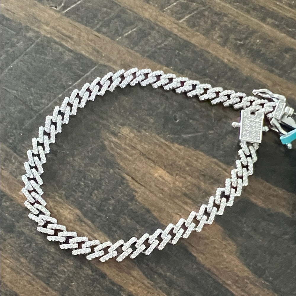 New Elegant Sterling Silver Moissanite Women's Bracelet